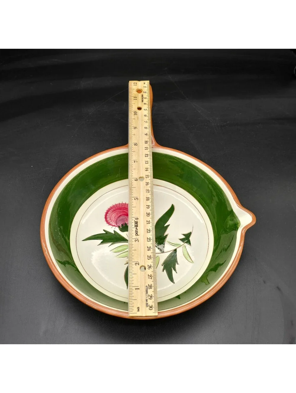 Vtg Stangl Pottery Pink Thistle Open Skillet Spout Wall Hanging Decor MCM